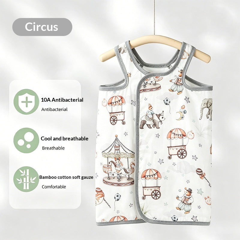 Babys Summer Thin Sleeveless Vest Belly Band Bamboo Cotton Gauze Bib