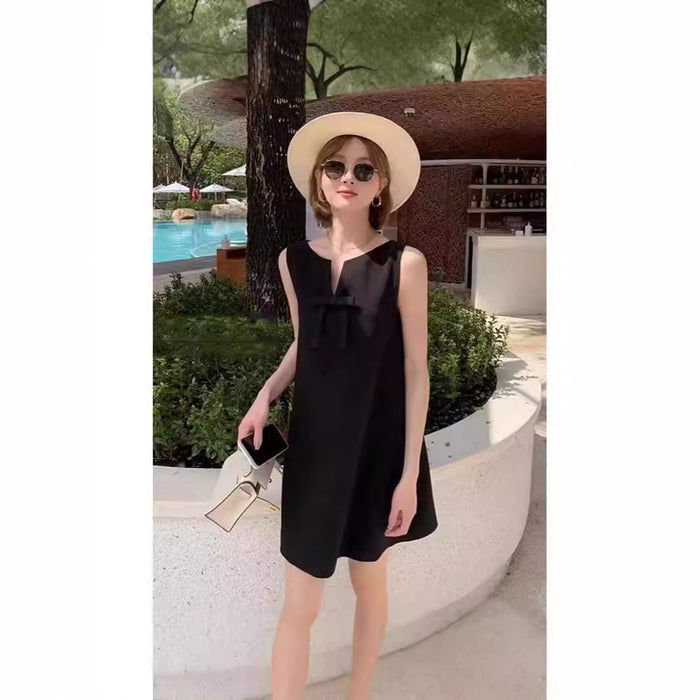 French Style Temperament Fairy Dress Hepburn Style Sleeveless Sling Back