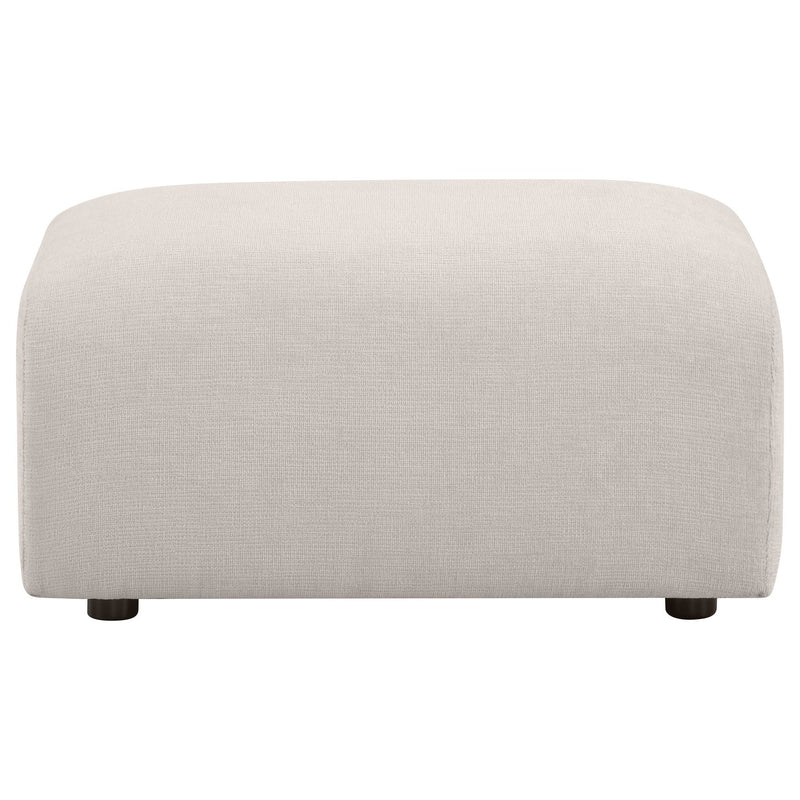 Burnett Chenille Upholstered Ottoman Ivory
