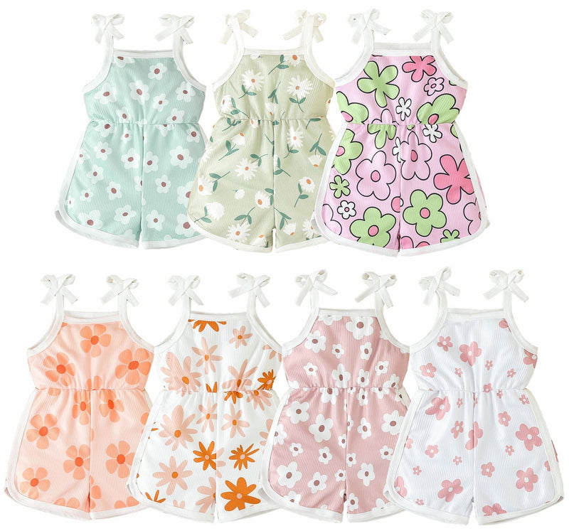 Summer New Girls' Jumpsuit Printed Sling