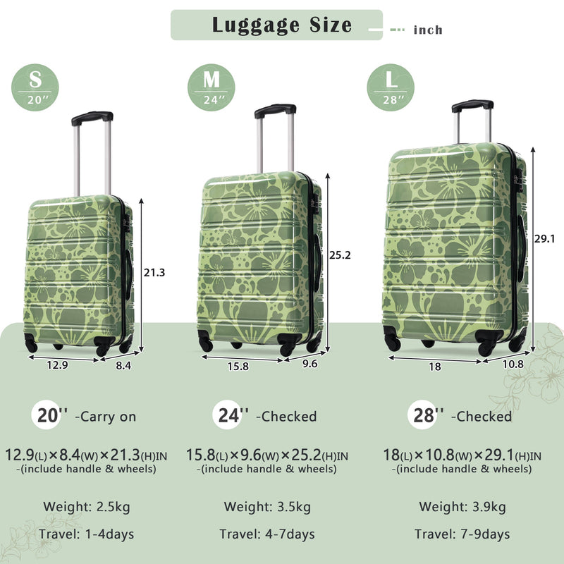 Hardshell Luggage Sets 3 pcs Spinner Suitcase with TSA Lock