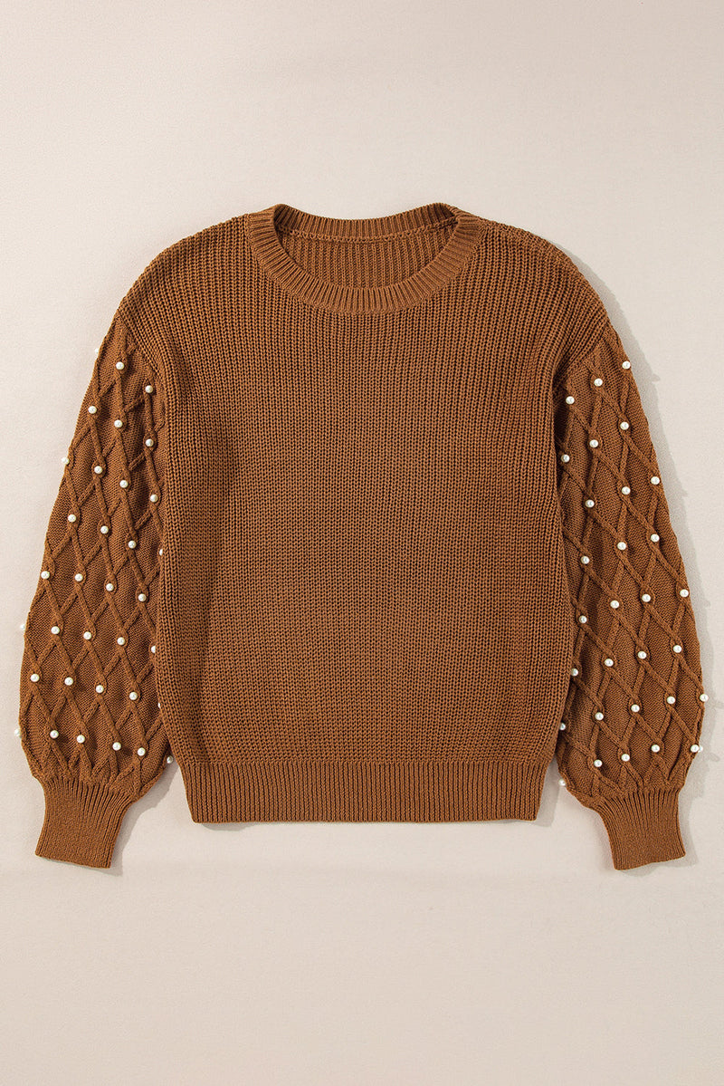 Evelyn Beaded Drop Shoulder Sweater