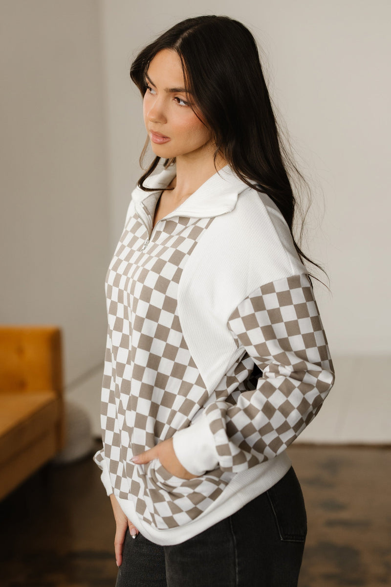 Rosalia Ribbed Patchwork Loose Sweatshirt
