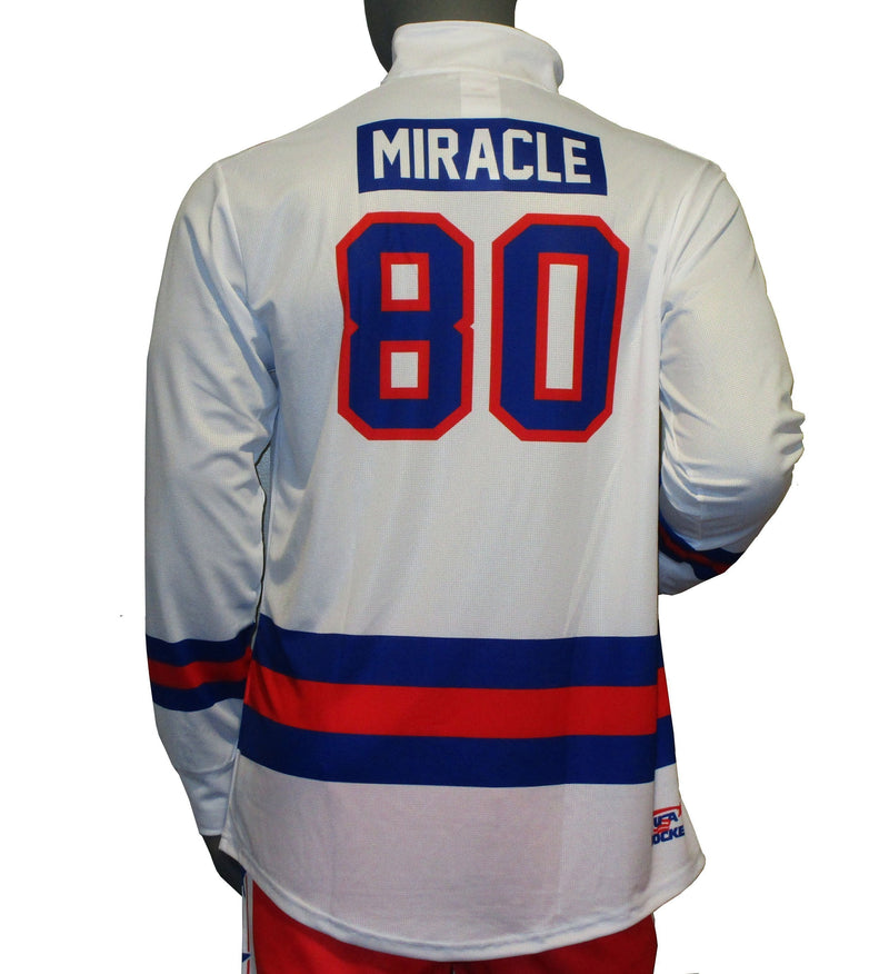 USA Hockey Adult Miracle on Ice 1980 Team Jersey White Lightweight 1/4 Zip Pullover