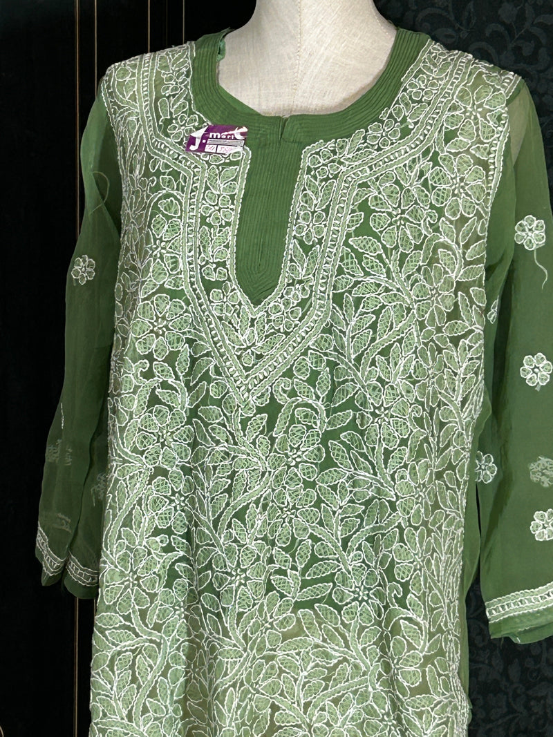 Chikankari short kurti with inner