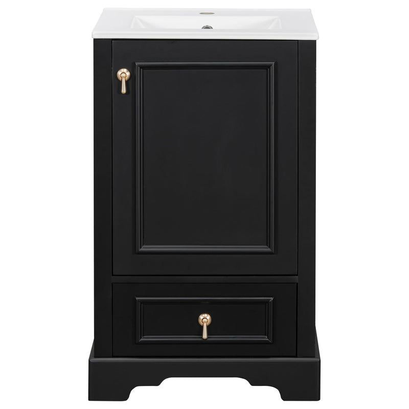 Bathroom Vanity With Sink, Soft Close Door, Adjustable U-Shaped Shelf