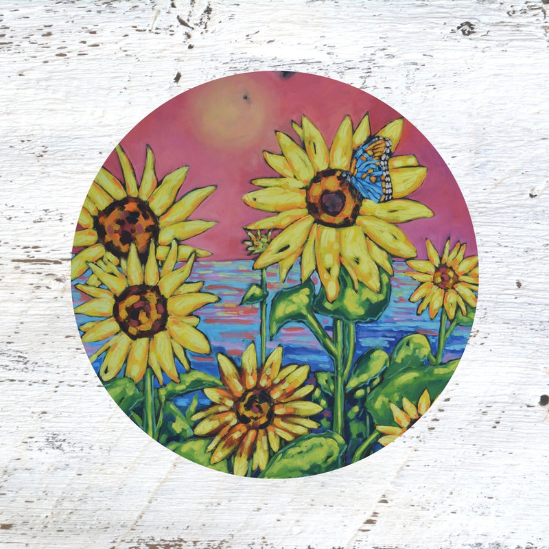 Rubber Grip Jar Opener - Love Can Rebuild This World. Sunflowers. Hope.