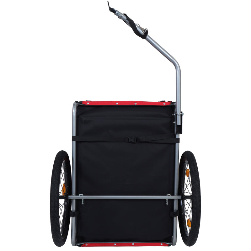 Large Folding Bike Trailer for Dogs – 66LB Capacity All-Terrain Pet Carrier, Durable Steel Frame for Cycling, Jogging, Camping & Outdoor Adventures, Black- Red