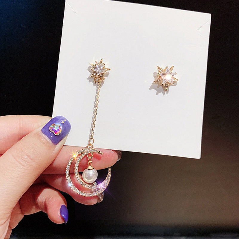 Crystal Moon Star Earring