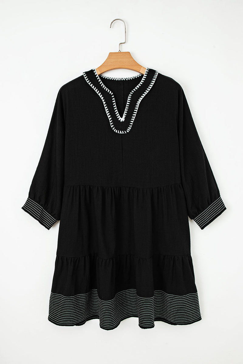 Patara Sleeve Tiered Mini Dress