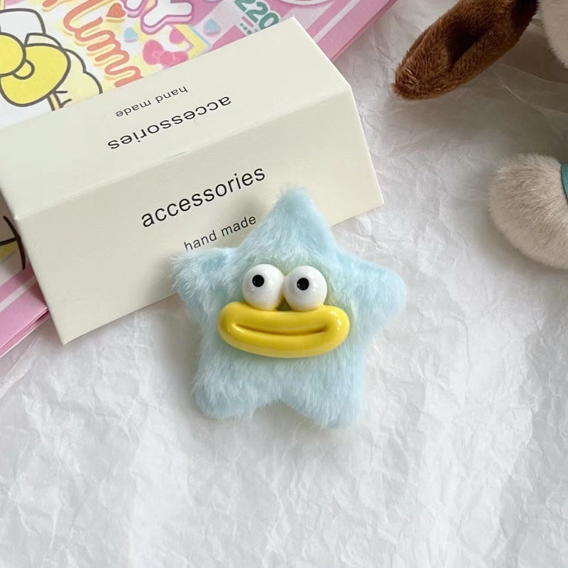 Girly Heart Plush Duckbill Clip