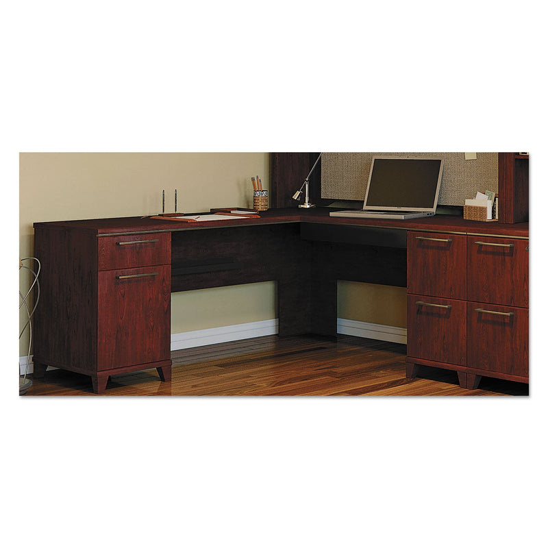 Bush Enterprise Collection L-Desk Surface, 70.13" x 70.13" x 29.75", Harvest Cherry, (Box 2 of 2)