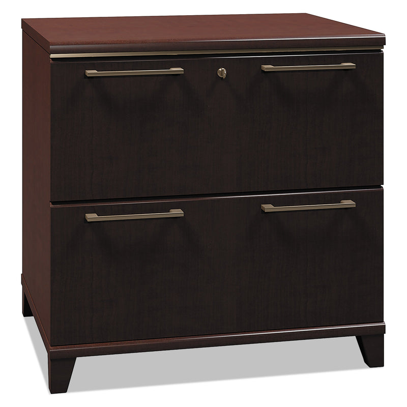 Bush Enterprise Collection Lateral File, 2 Legal/Letter/A4/A5-Size File Drawers, Mocha Cherry, 30" x 23.13" x 29.75"