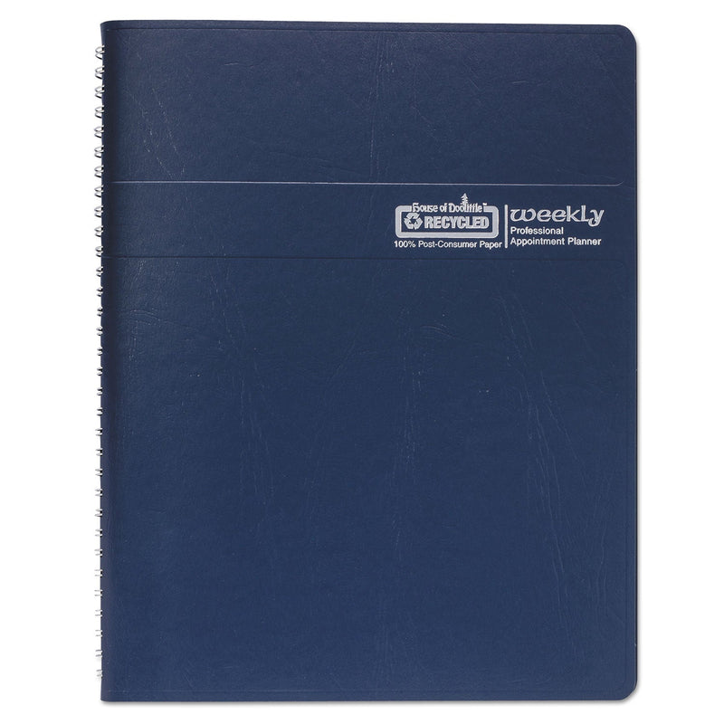 House of Doolittle Recycled Professional Weekly Planner, 15-Minute Appts, 11 x 8.5, Blue Wirebound Soft Cover, 12-Month (Jan to Dec): 2023
