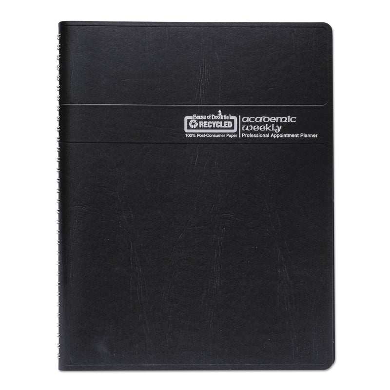 House of Doolittle Recycled Professional Weekly Planner, 15-Minute Appts, 11 x 8.5, Black Wirebound Soft Cover, 12-Month (Aug-July): 2022-2023