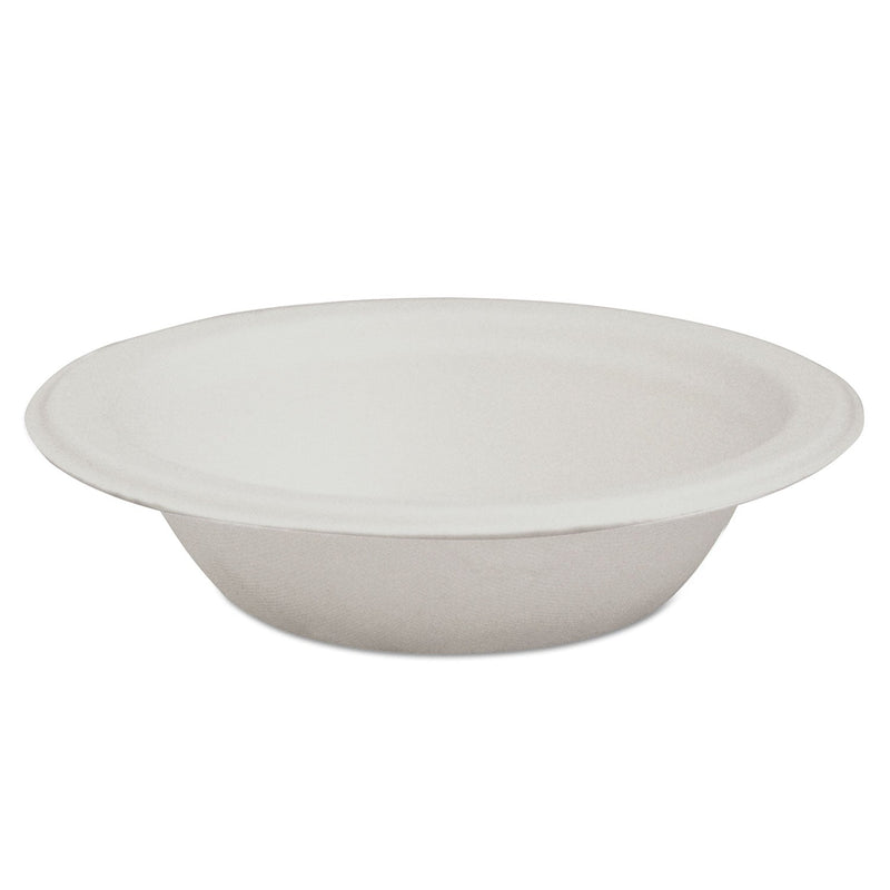 Eco-Products Renewable and Compostable Sugarcane Bowls, 12 oz, Natural White, 50/Packs