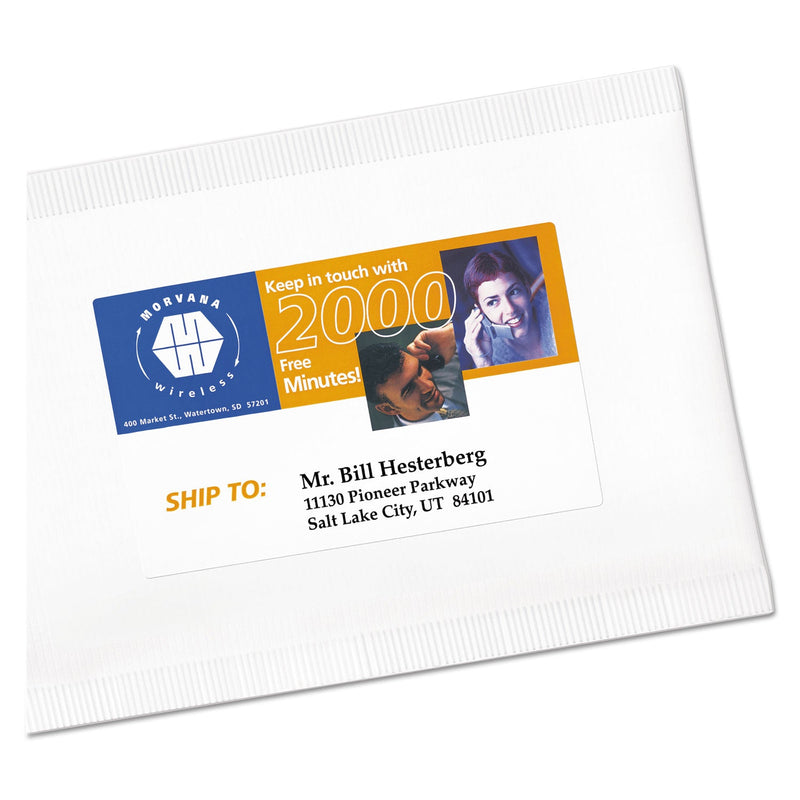 Avery Vibrant Inkjet Color-Print Labels w/ Sure Feed, 2 x 4, Matte White, 200/PK