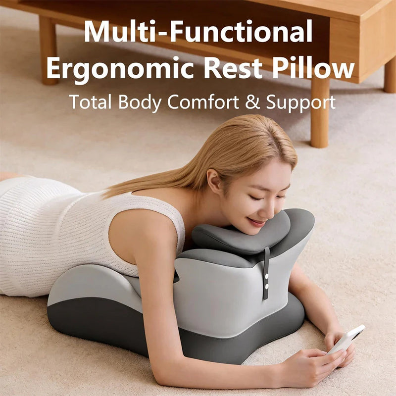 Multifunctional Memory Foam Reading Pillow – Prone Headrest & Arm Support with Removable Cover