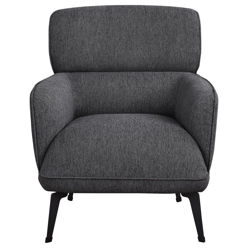 Andrea Upholstered Crescent Arm Accent Chair Grey