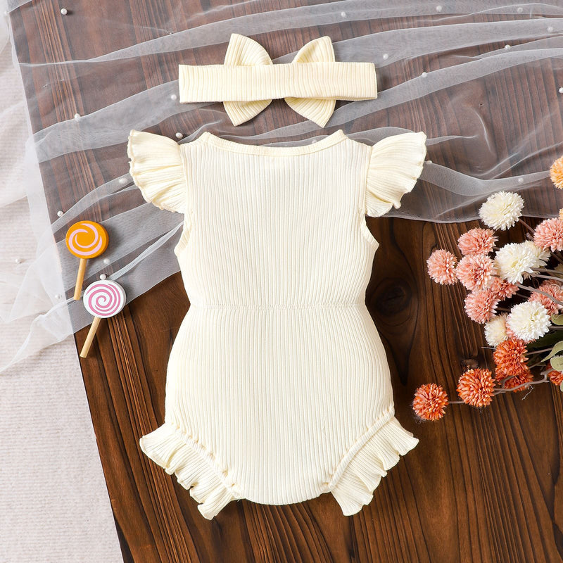 Multi-color Ribbed Romper For Toddlers