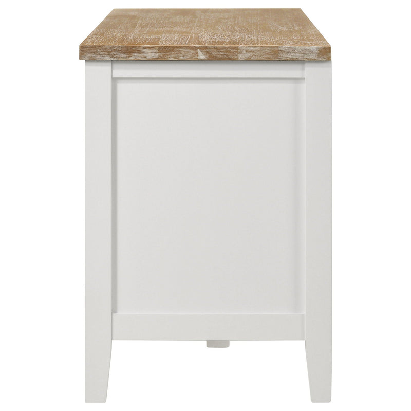Hollis 2-door Wood 67-inch TV Stand with Drawer Brown and White