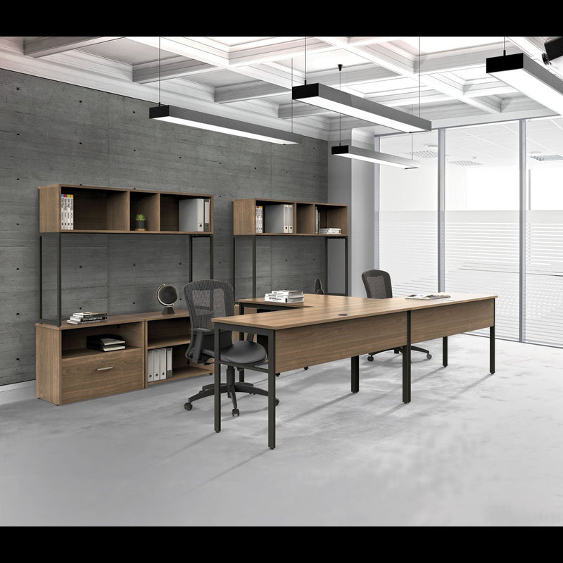 Linea Italia Urban Series Desk Workstation, 59" x 23.75" x 29.5", Ash