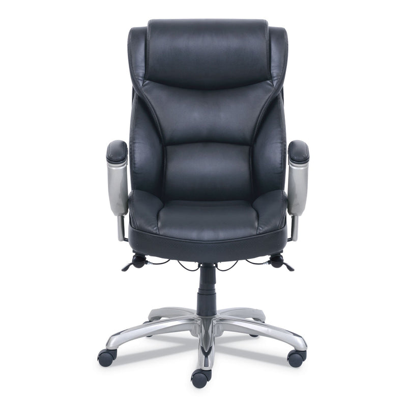 SertaPedic Emerson Big and Tall Task Chair, Supports Up to 400 lb, 19.5" to 22.5" Seat Height, Black Seat/Back, Silver Base