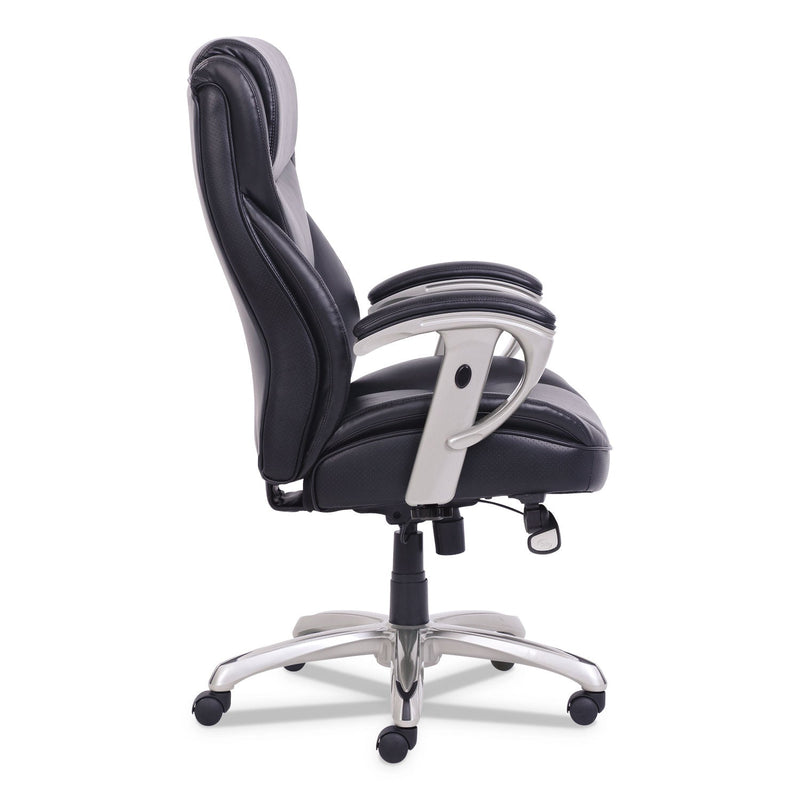 SertaPedic Emerson Big and Tall Task Chair, Supports Up to 400 lb, 19.5" to 22.5" Seat Height, Black Seat/Back, Silver Base