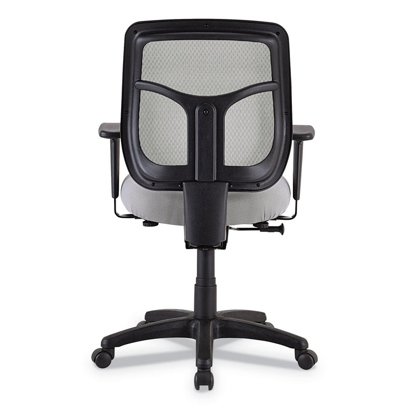 Eurotech Apollo Mid-Back Mesh Chair, 18.1" to 21.7" Seat Height, Silver Seat, Silver Back, Black Base