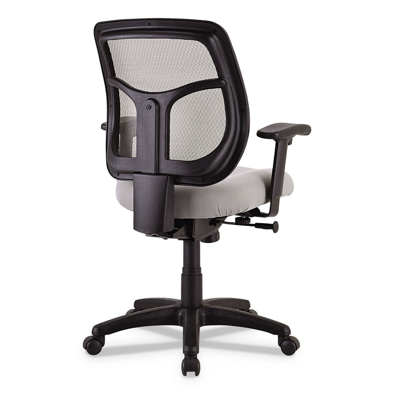 Eurotech Apollo Mid-Back Mesh Chair, 18.1" to 21.7" Seat Height, Silver Seat, Silver Back, Black Base