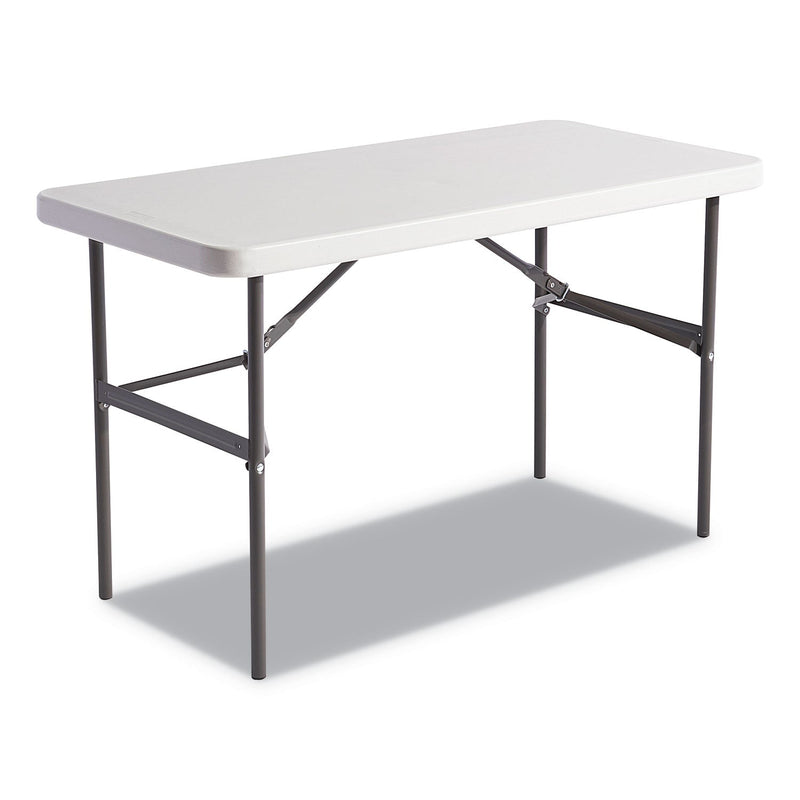 Alera Banquet Folding Table, Rectangular, Radius Edge, 48w x 24d x 29h, Platinum/Charcoal