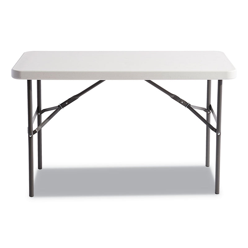 Alera Banquet Folding Table, Rectangular, Radius Edge, 48w x 24d x 29h, Platinum/Charcoal