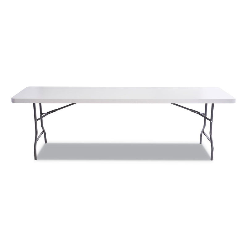 Alera Resin Rectangular Folding Table, Square Edge, 96w x 30d x 29h, Platinum