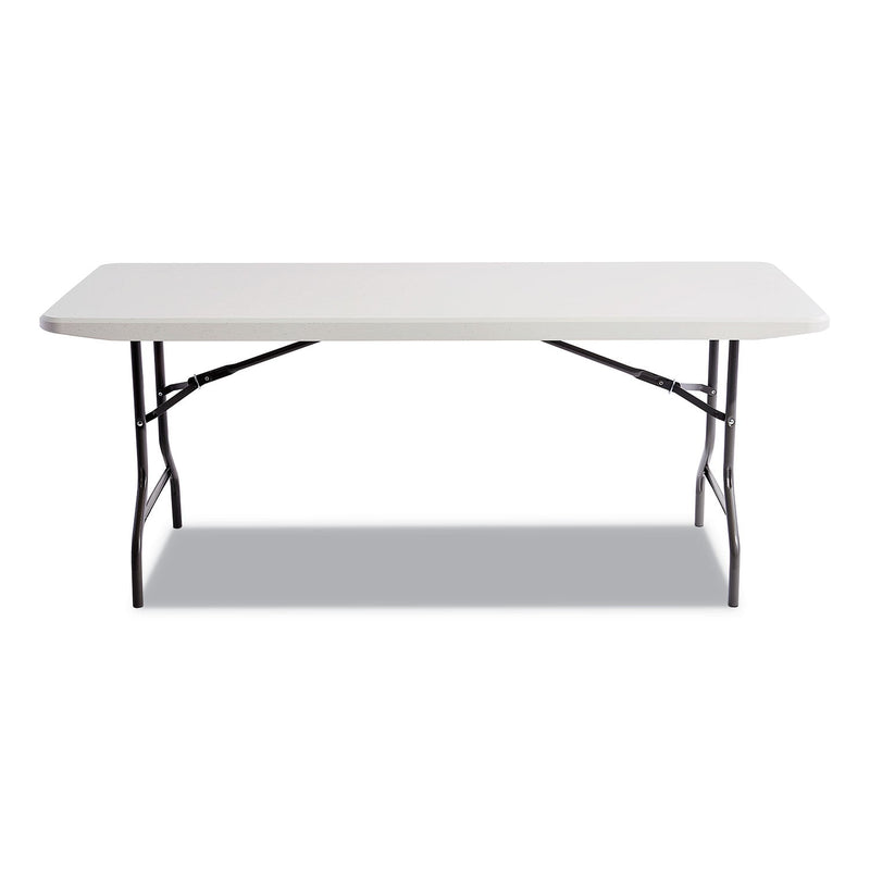 Alera Resin Rectangular Folding Table, Square Edge, 72w x 30d x 29h, Platinum