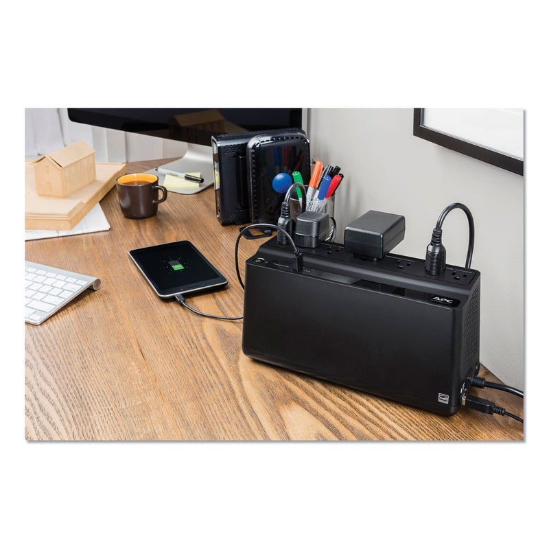 APC Back-UPS 600 VA Battery Backup System, 7 Outlets, 120 VA, 490 J