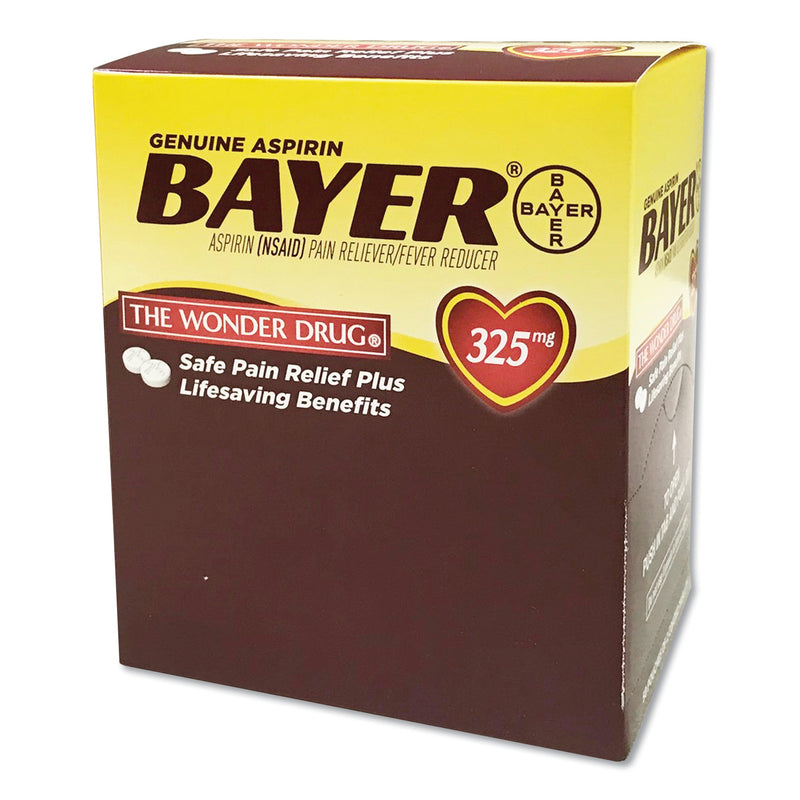 Bayer Aspirin Tablets, Two-Pack, 50 Packs/Box