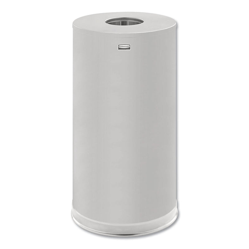 Rubbermaid European and Metallic Series Drop-In Top Receptacle, Round, 15 gal, Satin Stainless