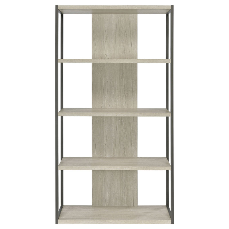 Loomis 72-inch 4-shelf Bookshelf Whitewashed Grey