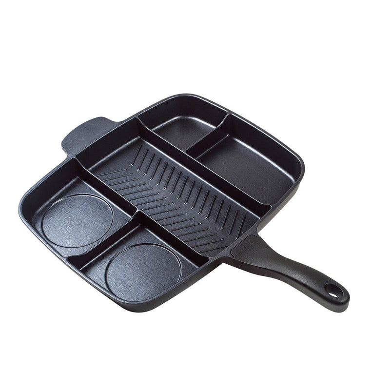 MASTERPAN Nonstick 5-Section Grill & Griddle Skillet, 15" (38cm)