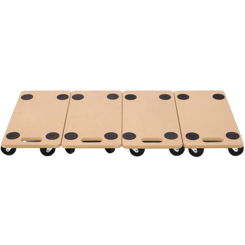 Furniture Moving Dolly, Heavy Duty Wood Rolling Mover With Wheels For Piano Couch Fridge Heavy Items, Securely Holds 500 Lbs (Set of 4) - Natural