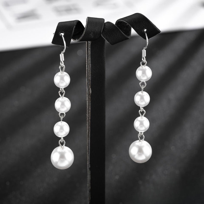 Imitation Pearl Pendant Dangle Drop Earrings