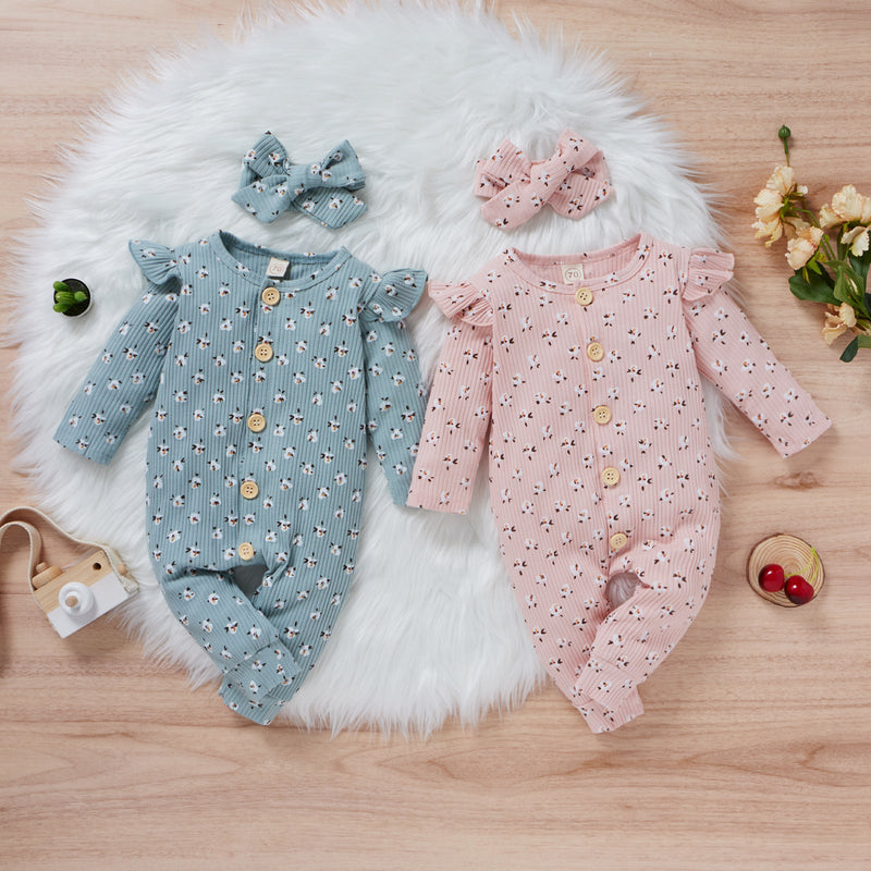Children's Two-color Pit Stripe Printed Jumpsuit