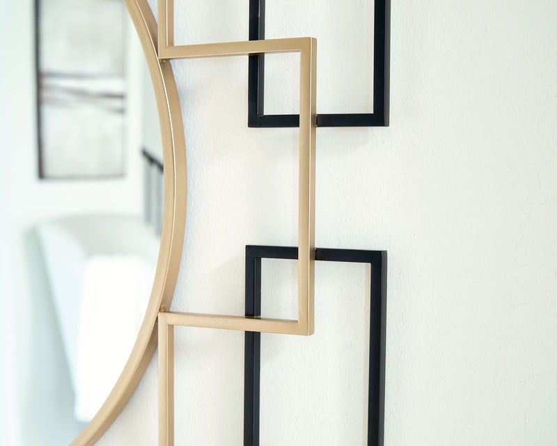 Oceanal - Accent Mirror - Black / Gold Finish