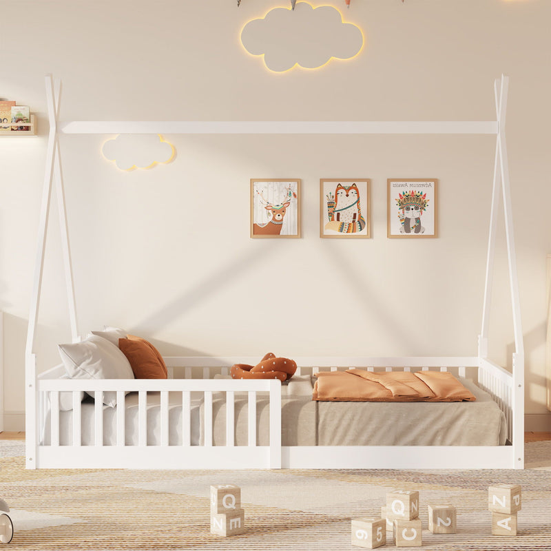 House Shaped Design Bed With Fence