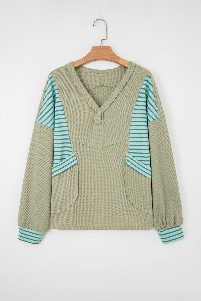 Madison Exposed Seam Waffle Baggy Pullover