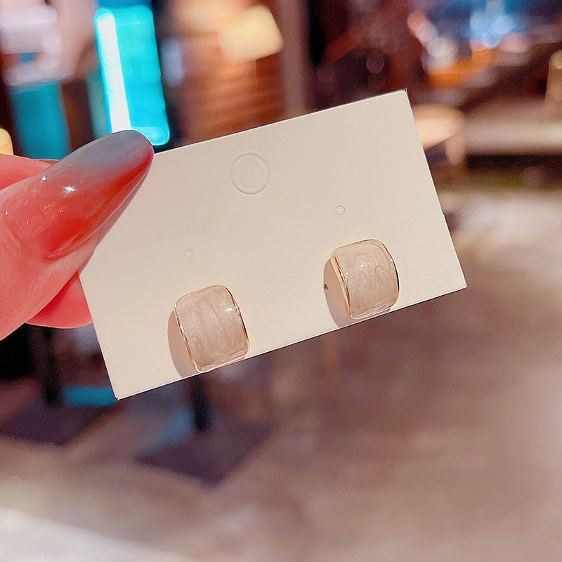 Enamel Dome Studs Earrings