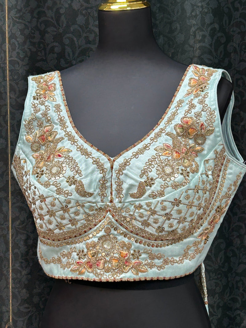 Silk blouse with heavy embroidery work