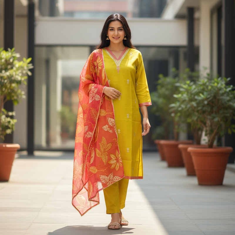 Modal silk kurti set