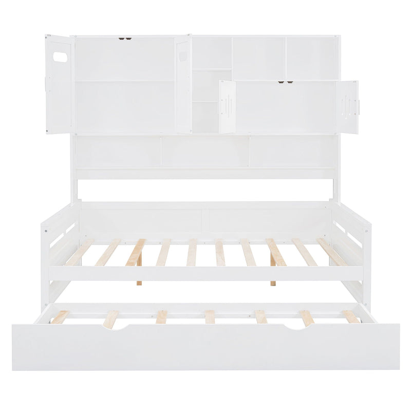 Daybed With All-In-One Cabinet And Shelf