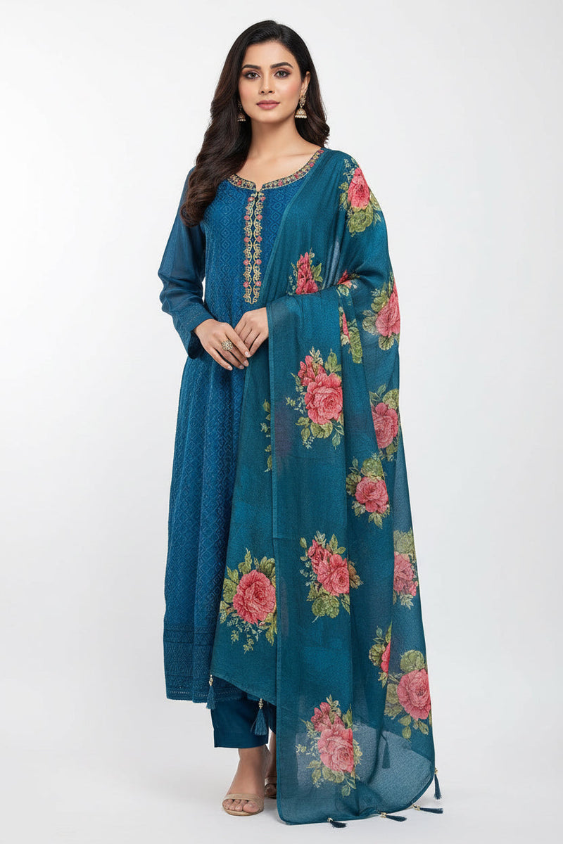 Chikankari Anarkali set